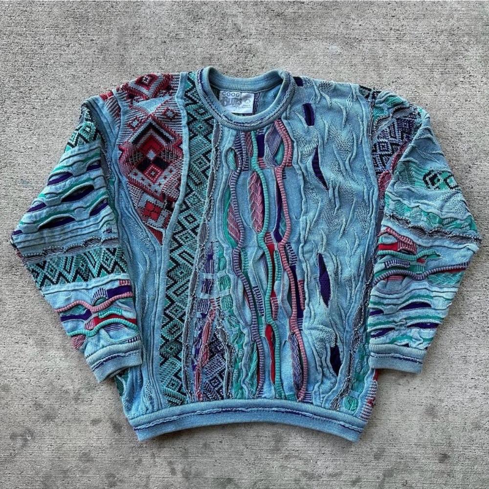 Vintage 90s Coogi Blues Coogi Australia heavyweight knit sweater Size L RARE